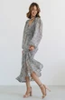 Платье 1154 серый + белый Ivera collection