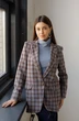 Жакет 3020 коричневый + голубой Ivera collection