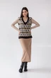 Жилет 3024 бежевый + белый + черный Ivera collection