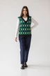 Жилет 3024 зеленый + белый + черный Ivera collection