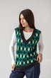 Жилет 3024 зеленый + белый + черный Ivera collection