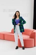 Жакет 3034 синий + зеленый Ivera collection