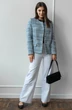 Жакет 3064 голубой + белый Ivera collection