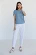 Футболка 5015L голубой + молочный Ivera collection