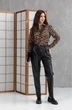 Блузка  5049 черный + терракотовый Ivera collection