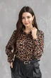 Блузка  5049 черный + терракотовый Ivera collection