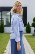 Блузка 5066L белый + голубой Ivera collection