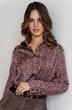 Блузка 5105L зеленый + терракотовый Ivera collection