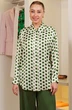 Блузка 5110 молочный + зеленый Ivera collection