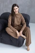 Пижама 6037 коричневый + песочный Ivera collection