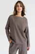 Костюм брючный 6038W коричневый + белый Ivera collection