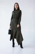 Костюм с юбкой 6039 зеленый + терракотовый Ivera collection