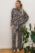 Костюм брючный 6060П черный + молочный Ivera collection