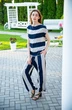 Брюки 753 бежевый + синий Ivera collection
