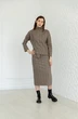 Костюм с юбкой 956 коричневый + бежевый Ivera collection