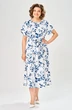 Платье 1151-1 бело-синий KaVari plus size