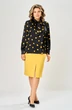 Блузка 4036 черный-горчица KaVari plus size фото 4