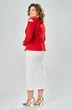 Костюм с юбкой 8060-1 красный + молоко KaVari plus size фото 2
