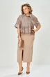 Костюм с платьем 8062-3 бежевый-коричневый KaVari plus size фото 4