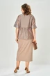 Костюм с платьем 8062-3 бежевый-коричневый KaVari plus size фото 2