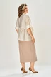Костюм с платьем 8062-4 бежевый-молочный KaVari plus size фото 2