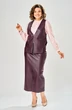 Костюм с юбкой 8072-1 бордовый KaVari plus size фото 4