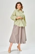 Костюм с юбкой 8073 олива + серо-фиолетовый KaVari plus size
