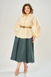 Костюм с юбкой 8073-1 сливочное масло + хаки KaVari plus size фото 3