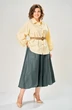 Костюм с юбкой 8073-1 сливочное масло + хаки KaVari plus size фото 5