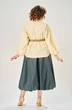 Костюм с юбкой 8073-1 сливочное масло + хаки KaVari plus size фото 2