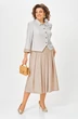 Костюм с юбкой 1418 серо-бежевый Karina Delux