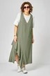 Сарафан+футболка 1437 молочный + зеленый Karina Delux
