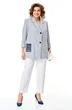 Костюм брючный 1444 голубой+белый Karina Delux фото 3