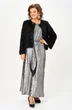Костюм с платьем 1332 серебристый + черный Кокетка и К