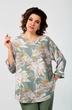 Костюм брючный 1558 цветы + хаки LADIS LINE