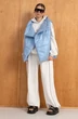 Костюм брючный 288 молоко + голубой LUNA