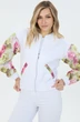 Бомбер М168 цветы на белом LM (Лаборатория моды)