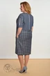 Платье 1550 джинс+розовая клетка Lady Style Classic