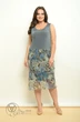 Платье 1600 голубой+желтый+серый Lady Style Classic