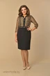 Платье 1742 черный+леопард Lady Style Classic