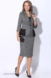 Костюм с юбкой 31087 серый с мелкими пайетками LeNata