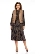 Костюм с платьем 1380-1 черный + капучино листья Milora