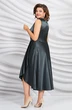 Платье 5445 черное с оттенком зеленого Mira Fashion
