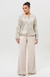 Костюм брючный 1279к серебро + беж MisLana фото 3