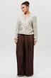 Костюм брючный 1283-1 серебро + шоколад MisLana фото 3