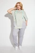 Костюм брючный 1227 серый + бирюзовый Michel Chic