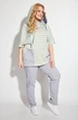 Костюм брючный 1227 серый + бирюзовый Michel Chic