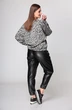 Костюм брючный 1270 серый + черный Michel Chic