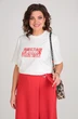 Костюм брючный 1336 белый + красный Michel Chic