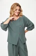 Костюм брючный 1355 зеленый графит Michel Chic